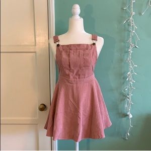 SOLD Corduroy pink overall dress